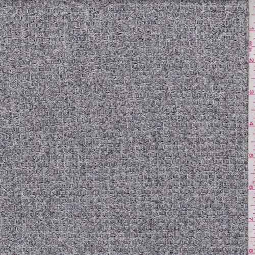 1 5/8 YD PC-Heather Grey Brushed Thermal Knit Fabric