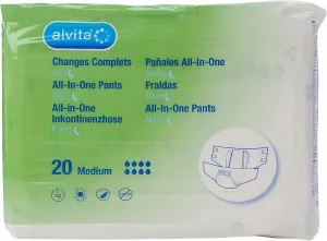 Alvita Incontinence All in One Absorbent Pants NIGHT Medium x20