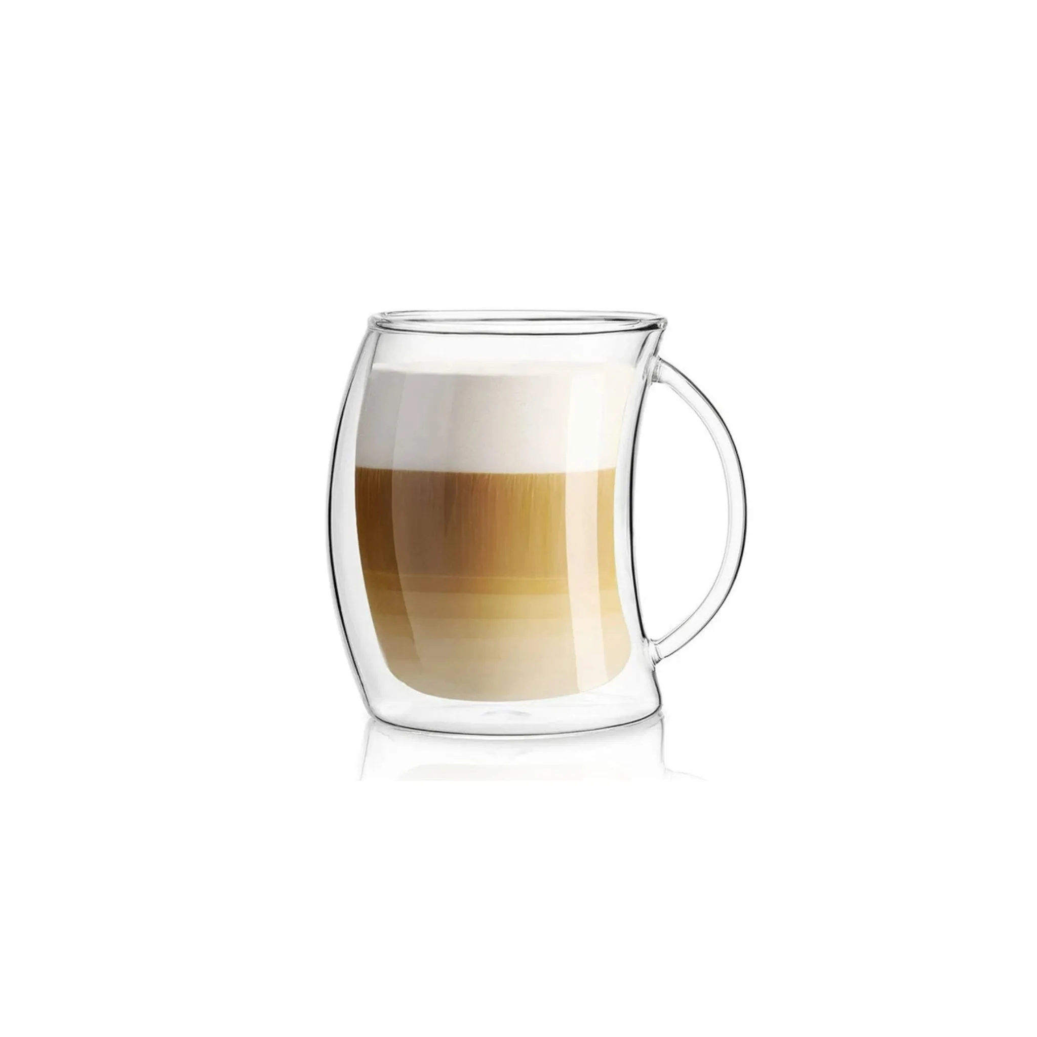 Barista Borosilicate Double Wall Curve Café Latte Coffee Mug 250ml 2pc 10206