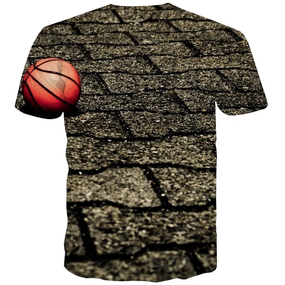 Basketball T shirts Men Night View Tshirt Printed Galaxy T shirts Funny City Tshirts Cool