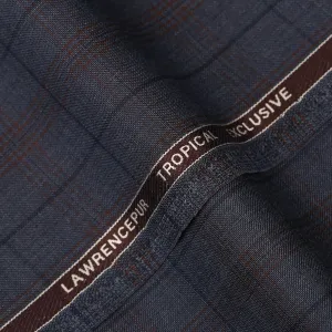 Big Checks-Dark Blue, Wool Blend, Tropical Exclusive Suiting Fabric