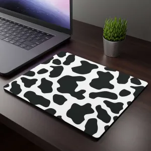 Black Cow Print Mouse Pad Rectangular