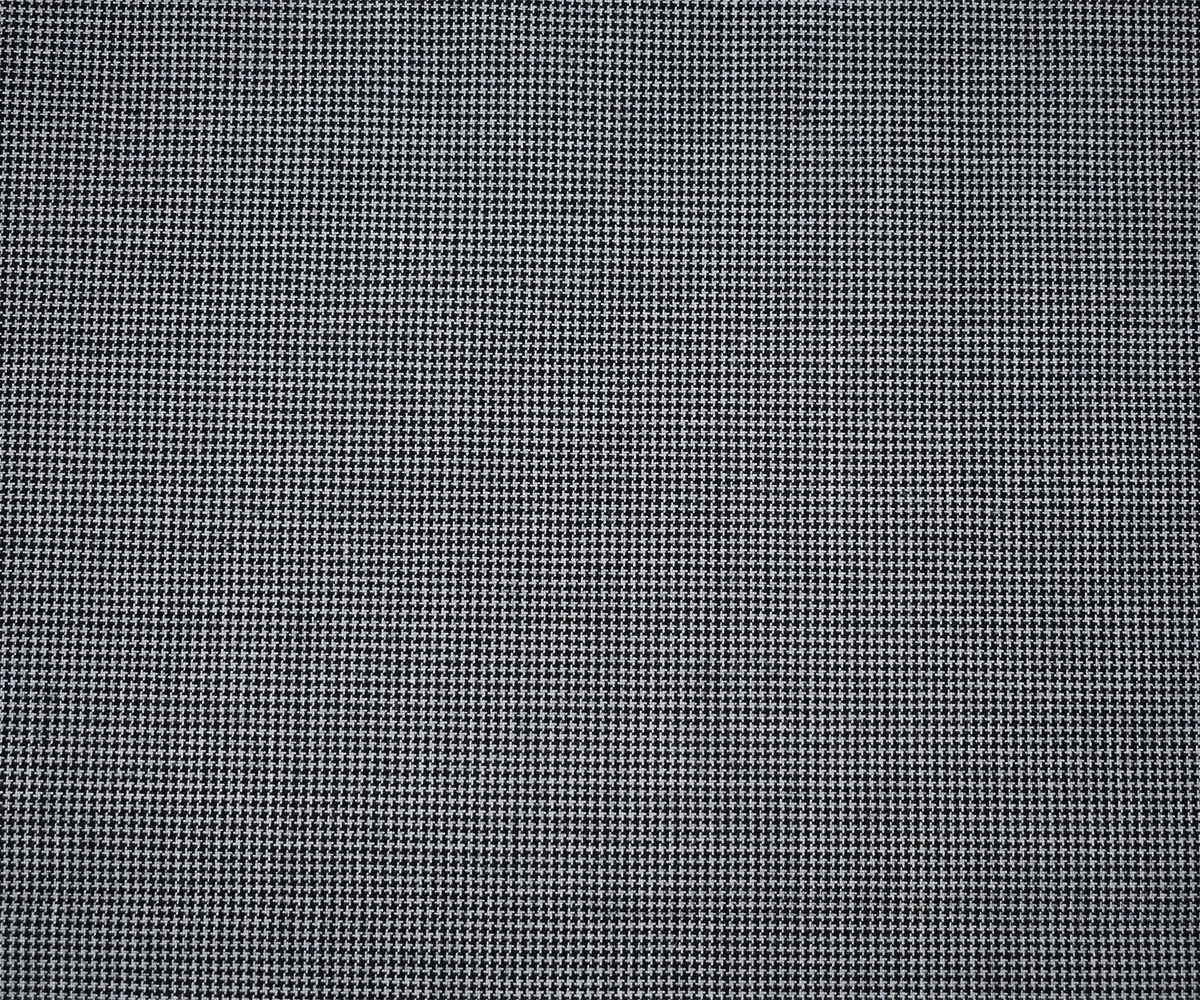 Black-Gray Wool Polyester Micro Houndstooth Woven Shirting Fabric