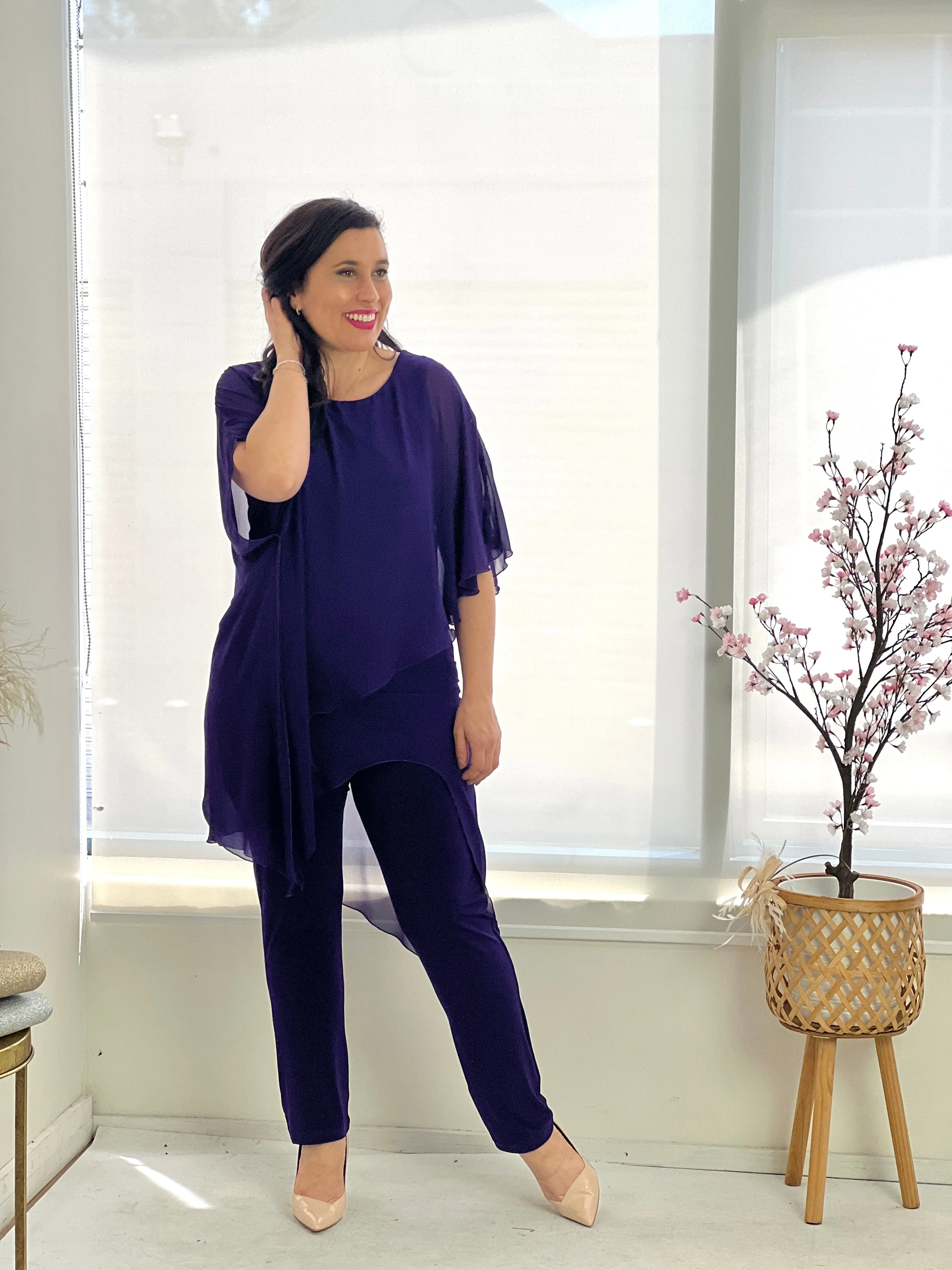 Cara Purple Elegant Jumpsuit