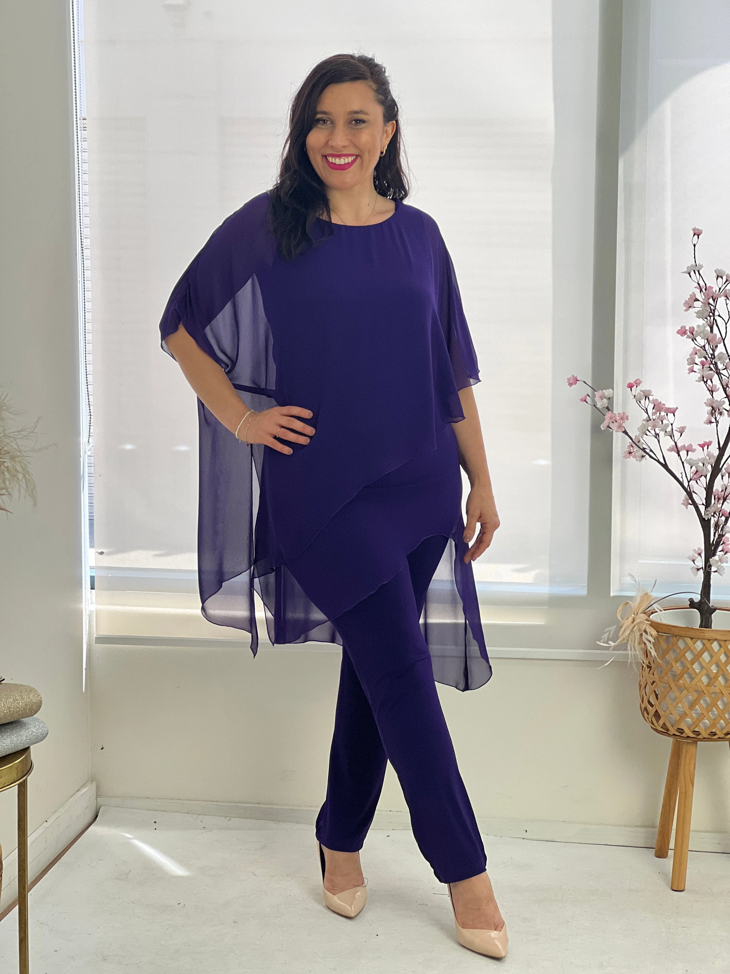 Cara Purple Elegant Jumpsuit