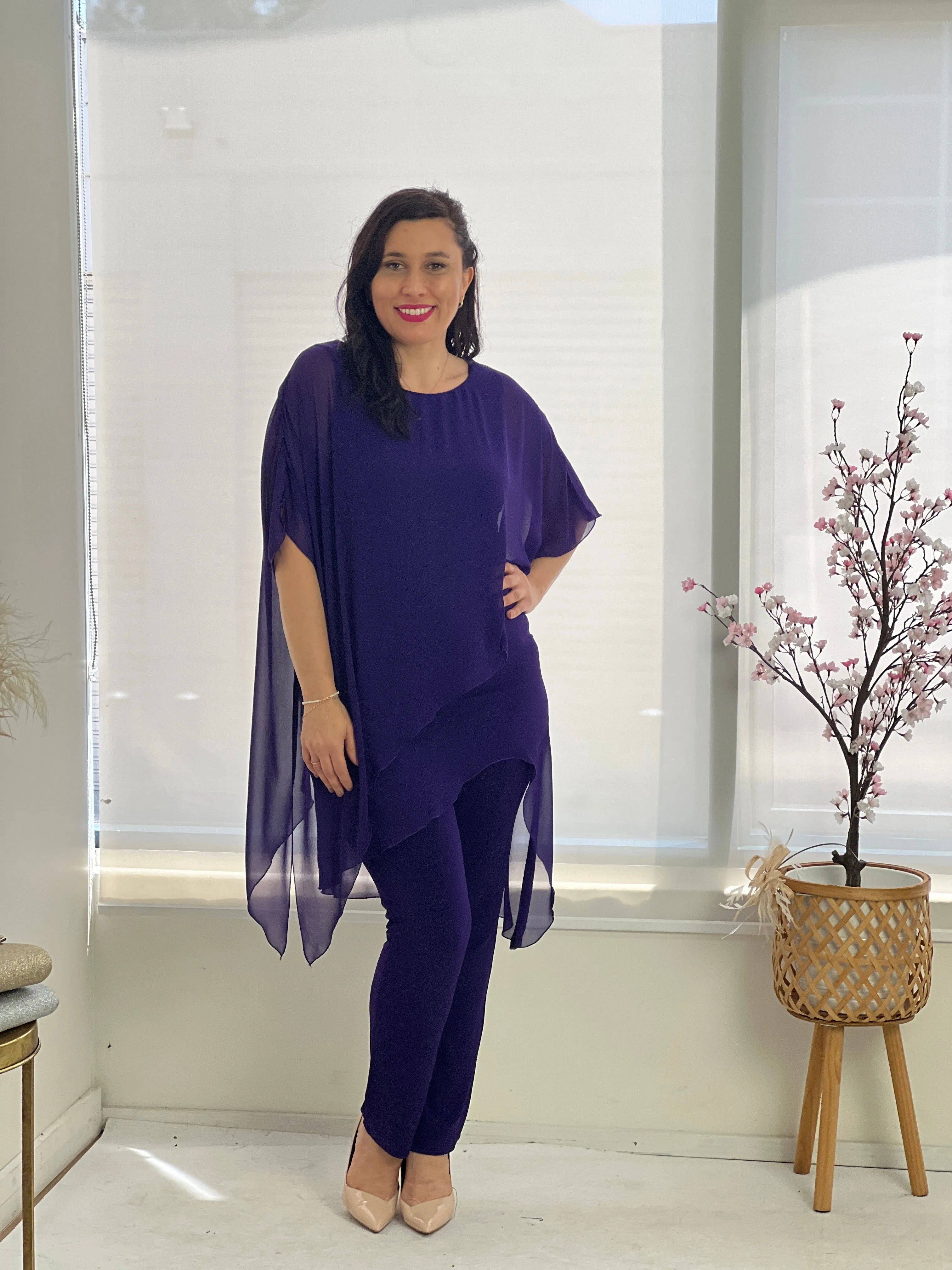 Cara Purple Elegant Jumpsuit