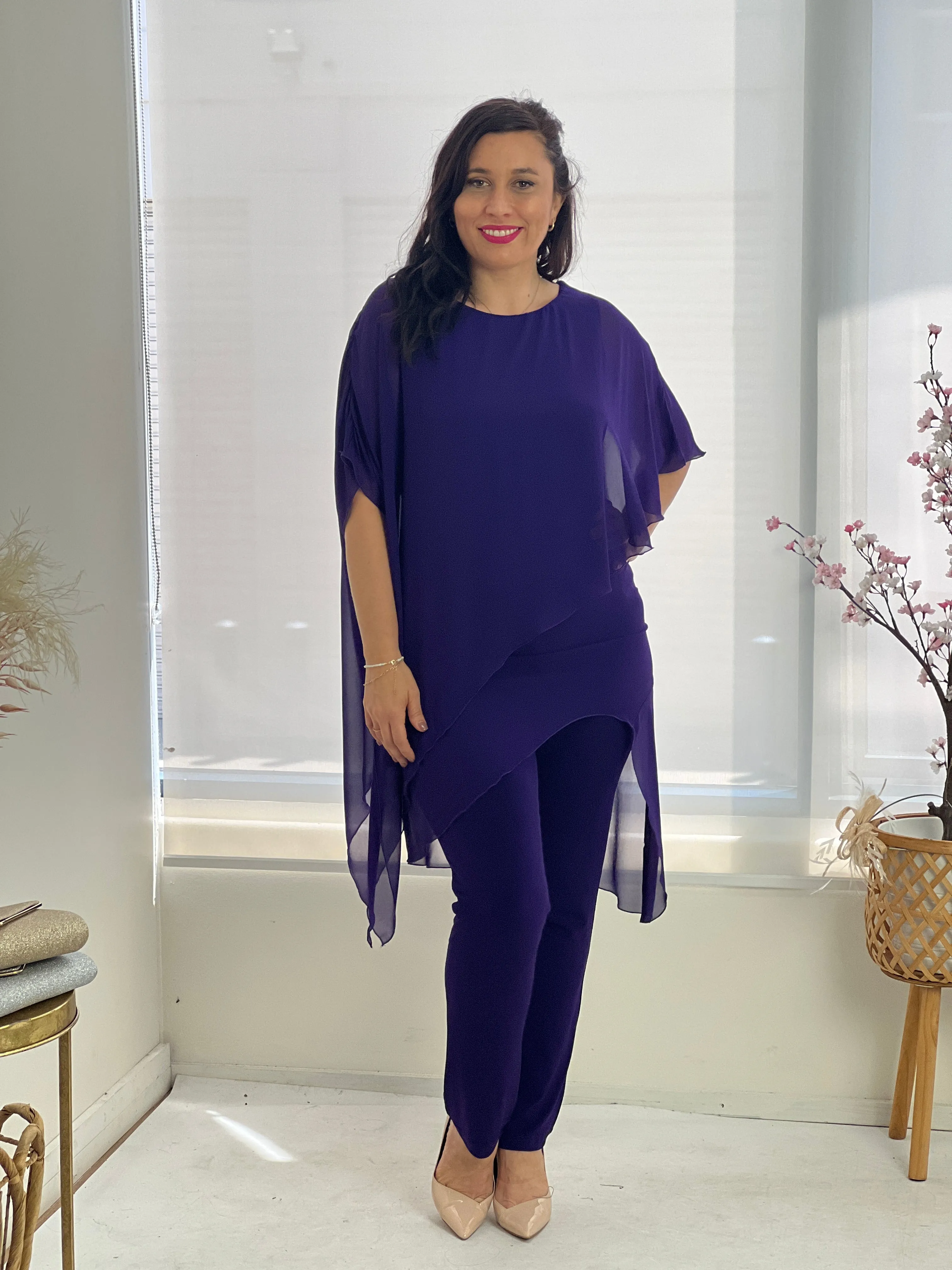 Cara Purple Elegant Jumpsuit