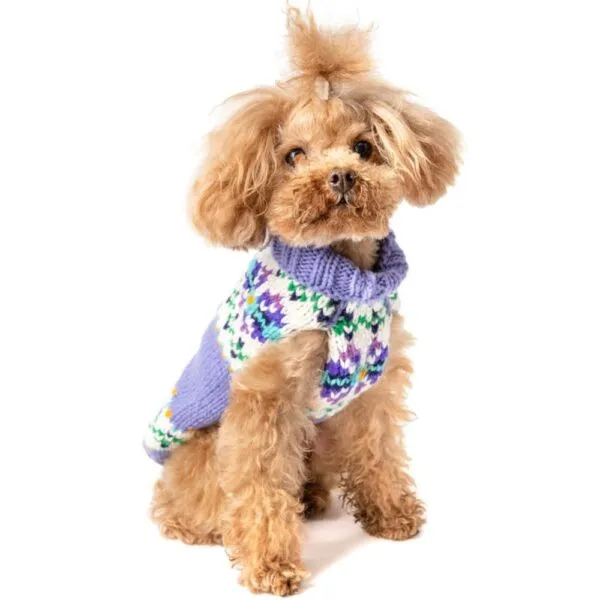 Chilly Dog Sweater Lavender Flowers