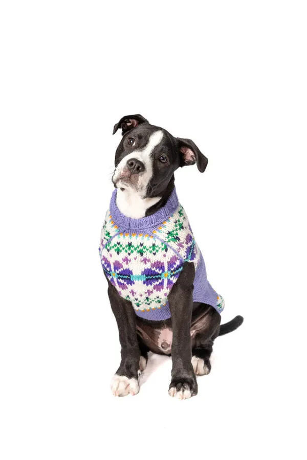 Chilly Dog Sweater Lavender Flowers