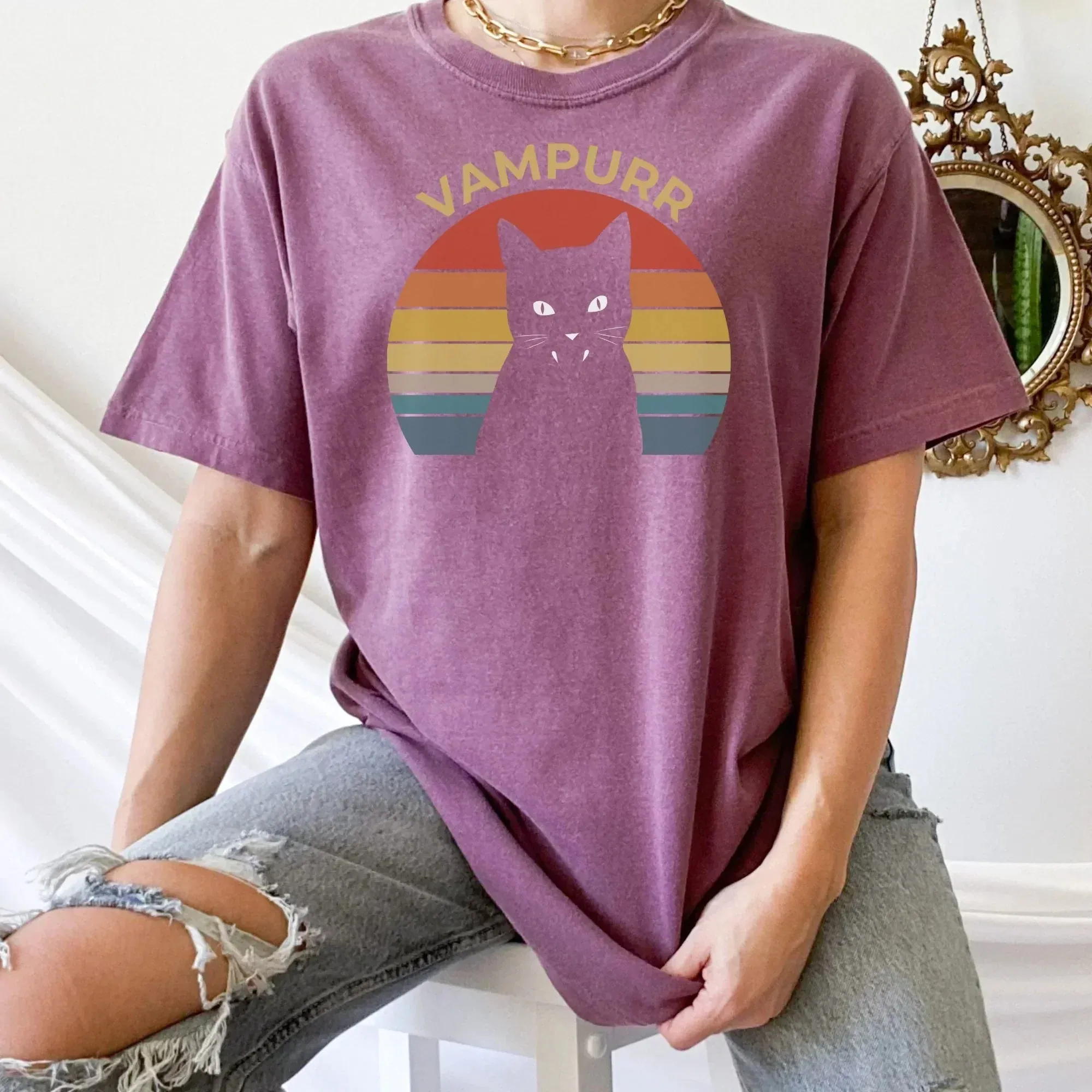 Comfort Colors, Cat Halloween Shirt, Fall Apparel, Gothic Hoodie, Witchy Shirt, Cat Lovers Shirt, Witchy Sweatshirt, Cat Mom TShirt