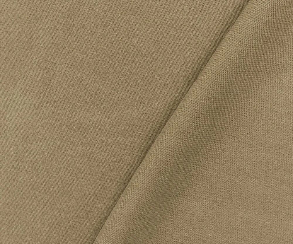 Cream Brown Rayon Challis Solid Woven Fabric