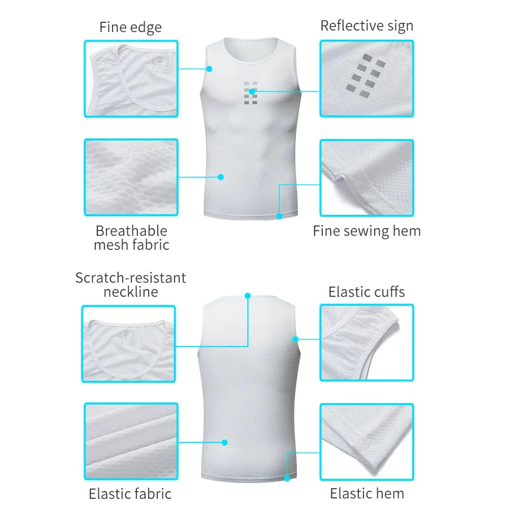 Cycling Underwear Sport Base Layer Cycling Jersey Reflective Vest Men Undershirt Quick Dry Elastici Vest Road Bike Jersey