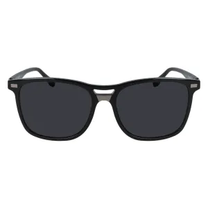 Double Bridge Square Sunglasses - Black