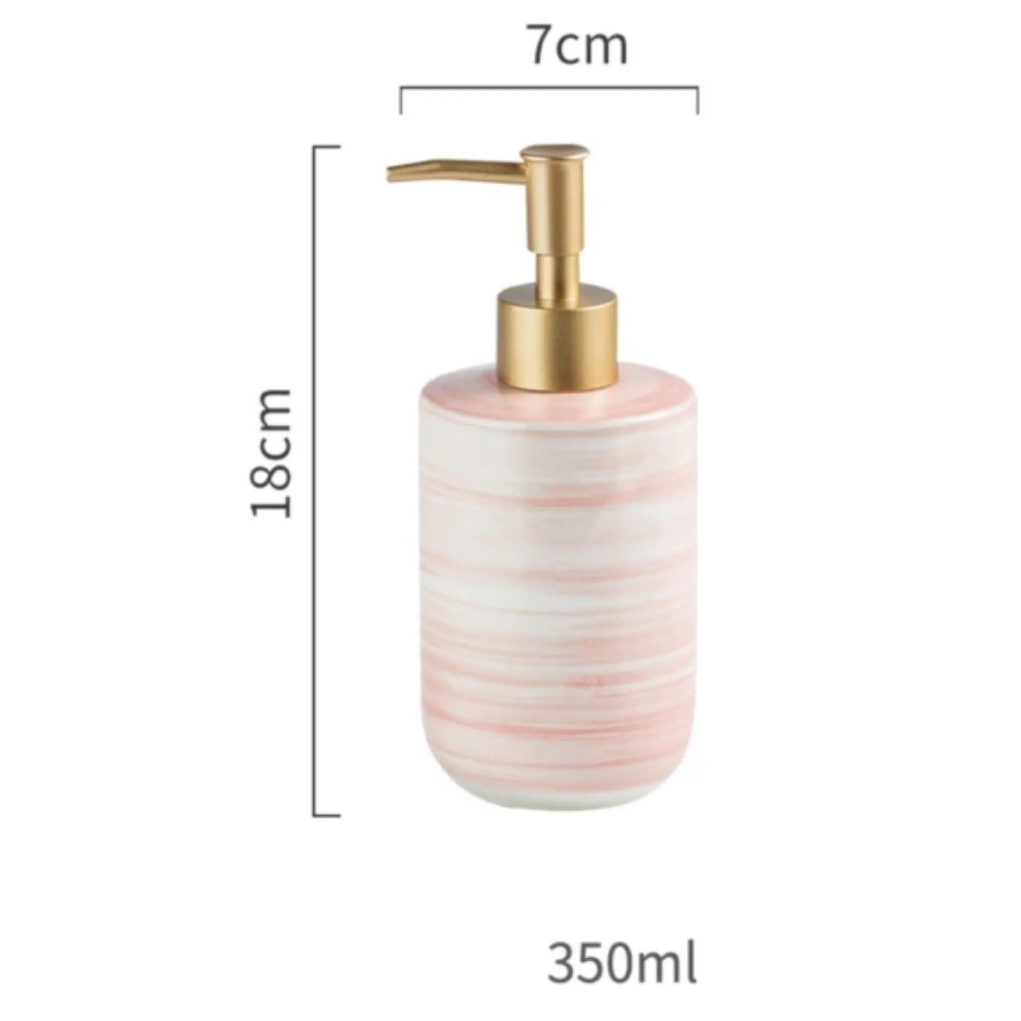 FabSeasons Pink Ceramic Soap Dispenser, 350ML