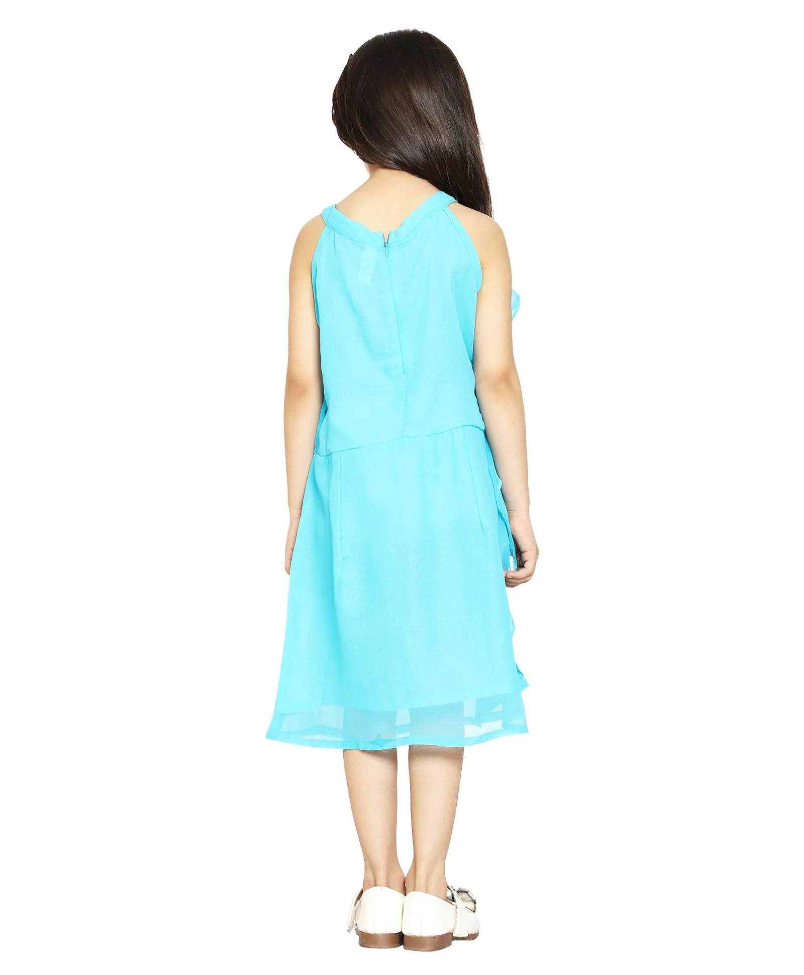 Girls Halter Neck Ruffle Dress