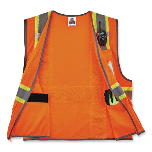 Glowear 8246z-s Single Size Class 2 Two-tone Mesh Vest, Polyester, 4x-large, Orange, Ships In 1-3 Business Days