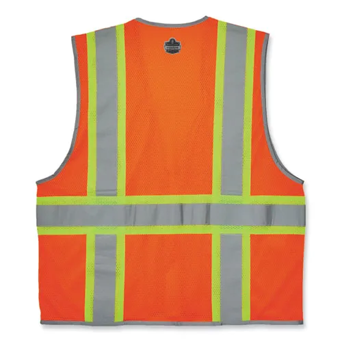 Glowear 8246z-s Single Size Class 2 Two-tone Mesh Vest, Polyester, 4x-large, Orange, Ships In 1-3 Business Days