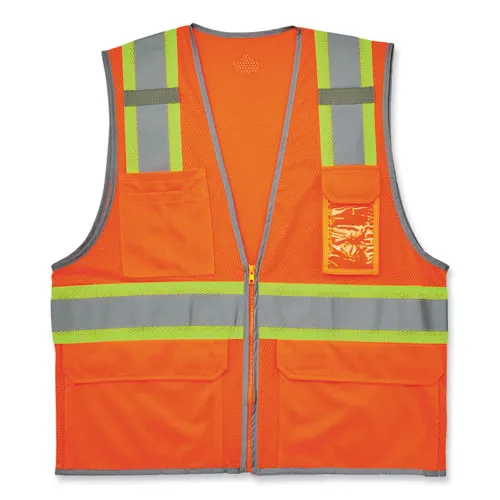 Glowear 8246z-s Single Size Class 2 Two-tone Mesh Vest, Polyester, 4x-large, Orange, Ships In 1-3 Business Days