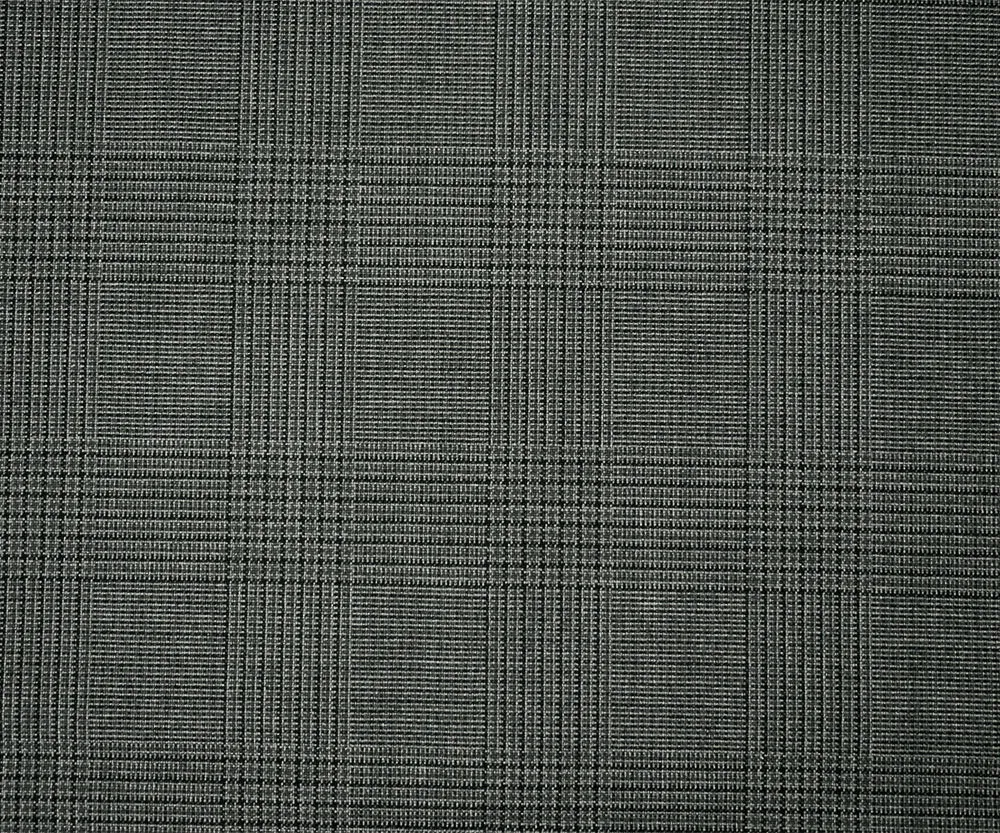 Gray-Black Wool Polyester Glen Plaid Woven Suiting Fabric