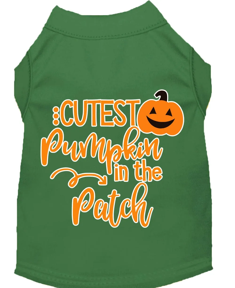 Halloween Pet Dog & Cat Shirt Screen Printed, "Cutest Pumpkin In The Patch"