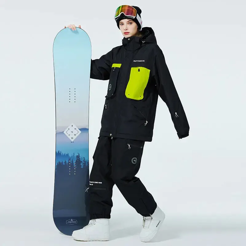 Loose Fit Sports Snowear Insulated Ski Jacket & Pants Set