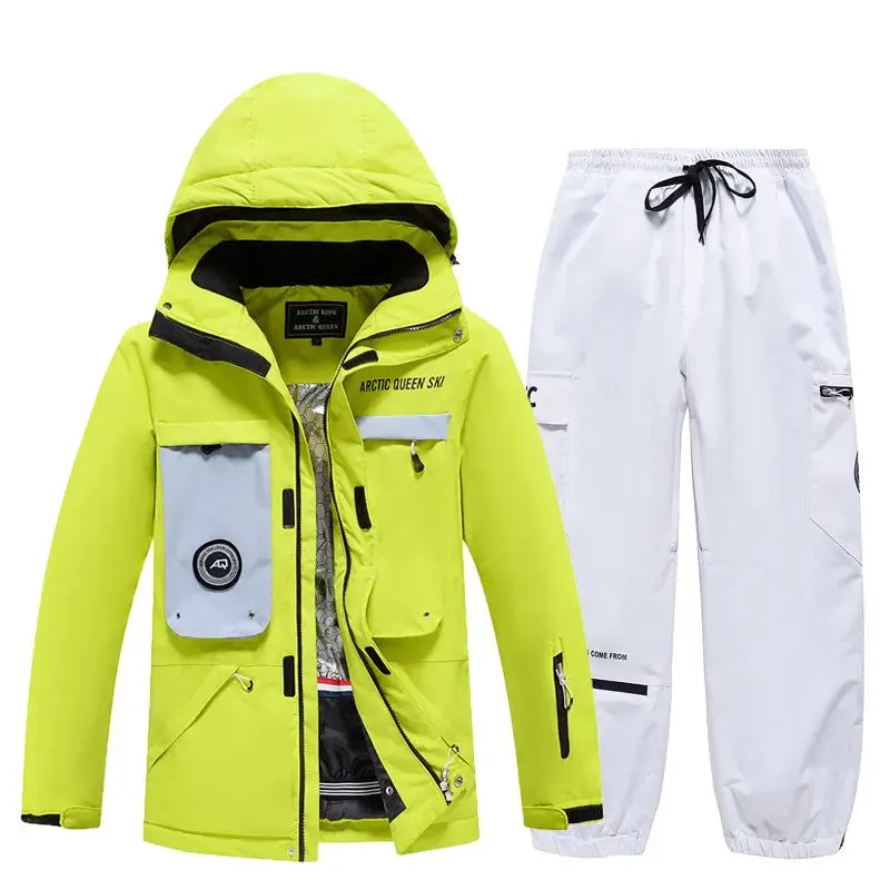 Loose Fit Sports Snowear Insulated Ski Jacket & Pants Set