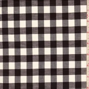 Navy Blue Check Cotton Shirting Fabric