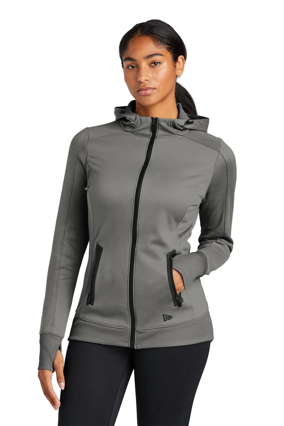 New Era Ladies Venue Custom Zip Hoodies, Shadow Grey