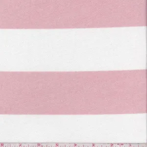 Off White/Blush Stripe Baby French Terry Knit Fabric