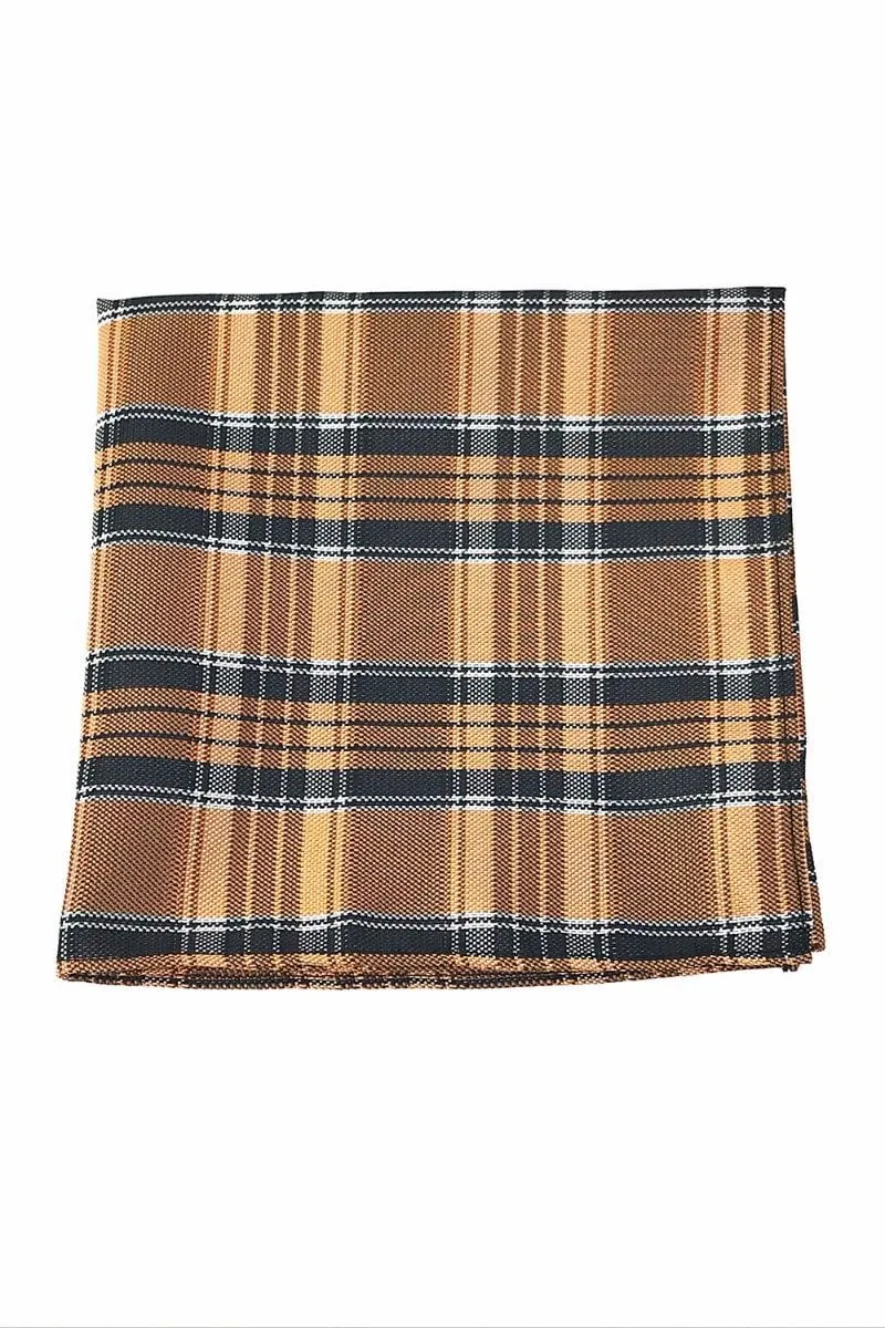 Orange Madison Plaid Pocket Square