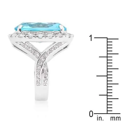 Oval Blue Topaz Cocktail Ring