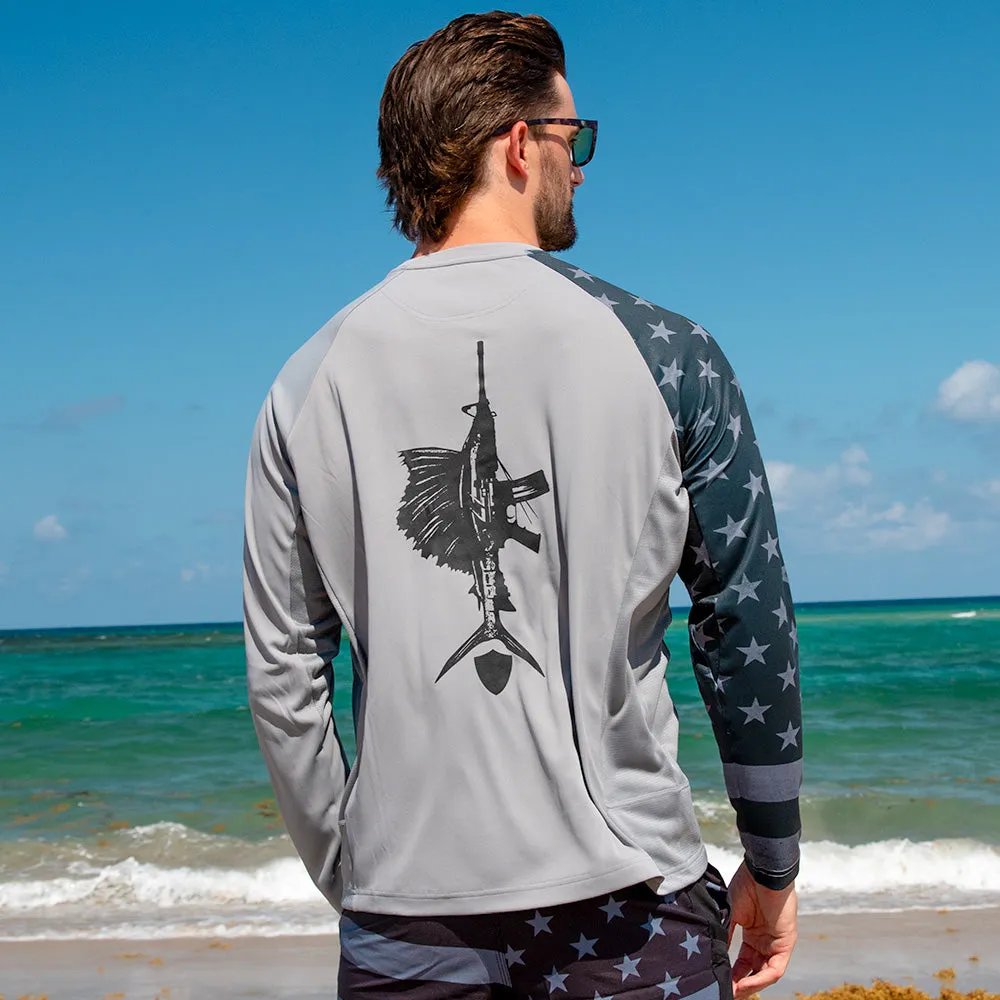 Performance Long Sleeve Shirt | Blackout American Flag | Game On PreOrder