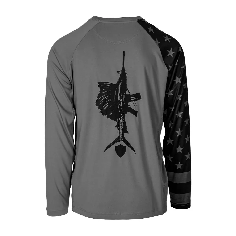 Performance Long Sleeve Shirt | Blackout American Flag | Game On PreOrder