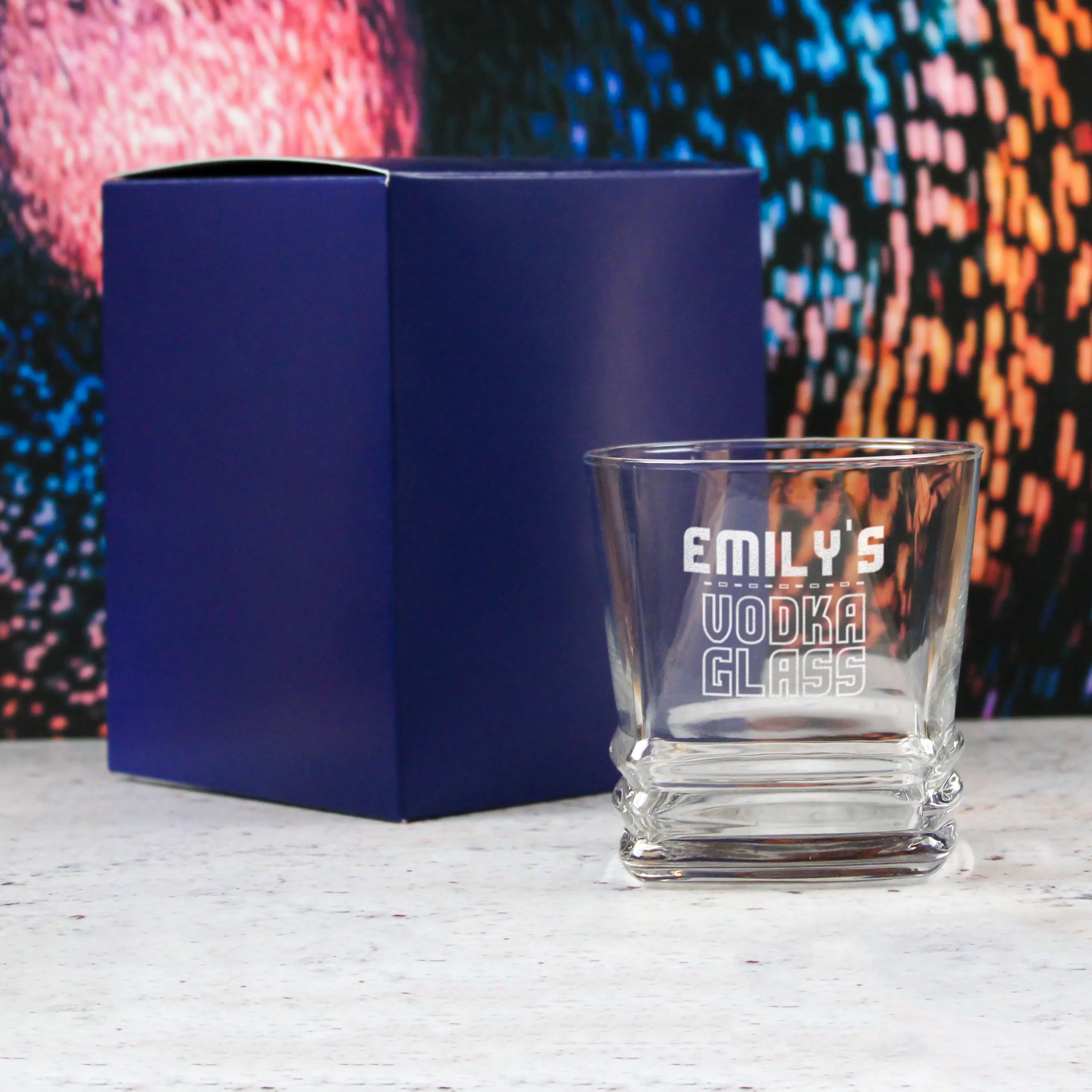 Personalised Engraved Vodka Elegan Tumbler with 'Name's Vodka Glass' Design