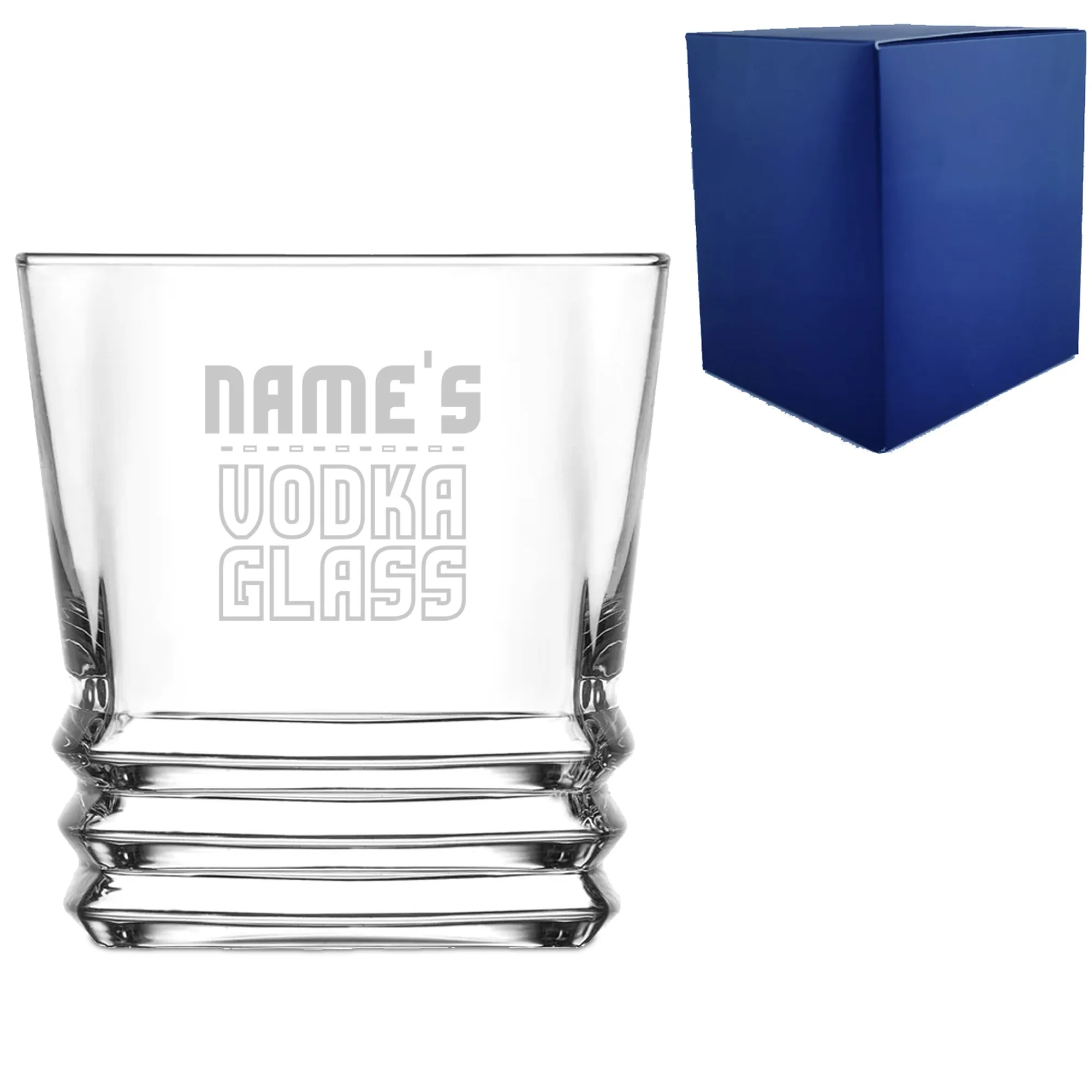 Personalised Engraved Vodka Elegan Tumbler with 'Name's Vodka Glass' Design