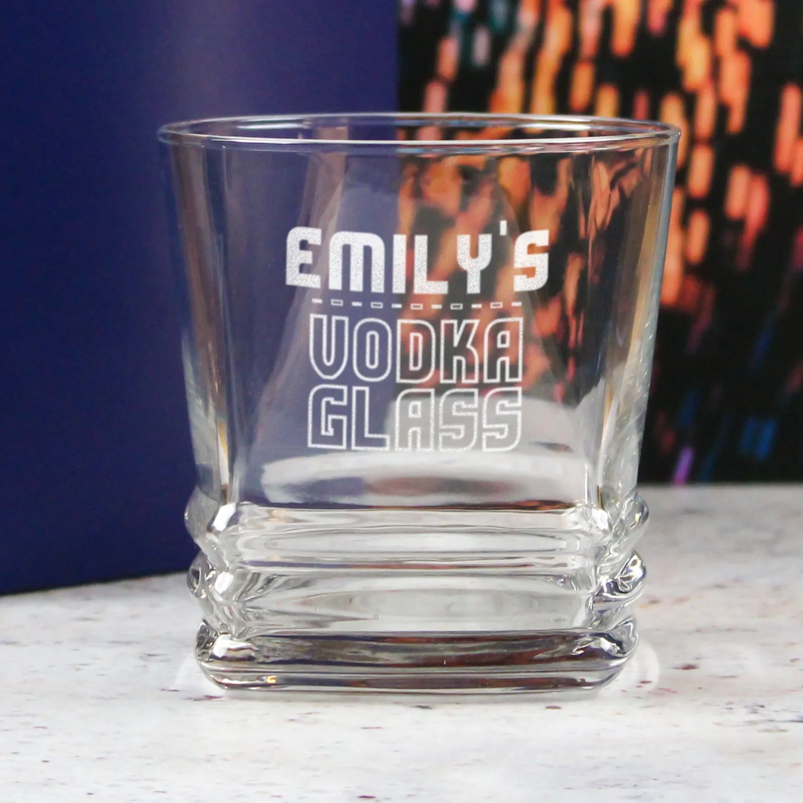 Personalised Engraved Vodka Elegan Tumbler with 'Name's Vodka Glass' Design