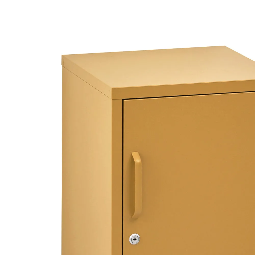 Quesnel Bedside Table Metal Cabinet - Yellow