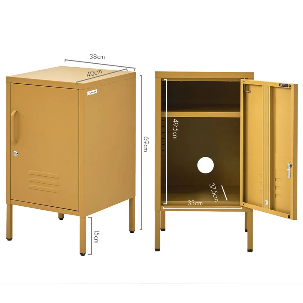 Quesnel Bedside Table Metal Cabinet - Yellow