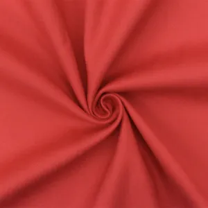 Red Solid  Stretch Cotton Spandex Twill Sateen Fabric