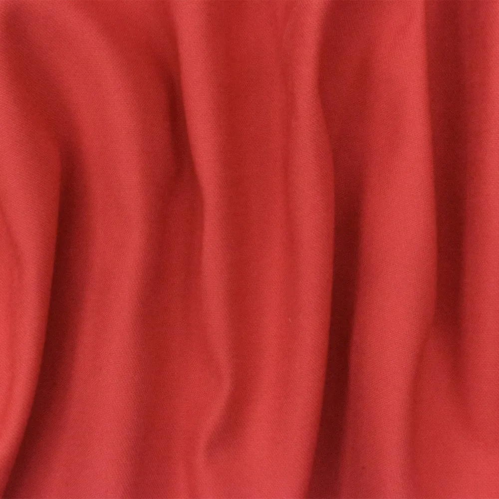 Red Solid  Stretch Cotton Spandex Twill Sateen Fabric