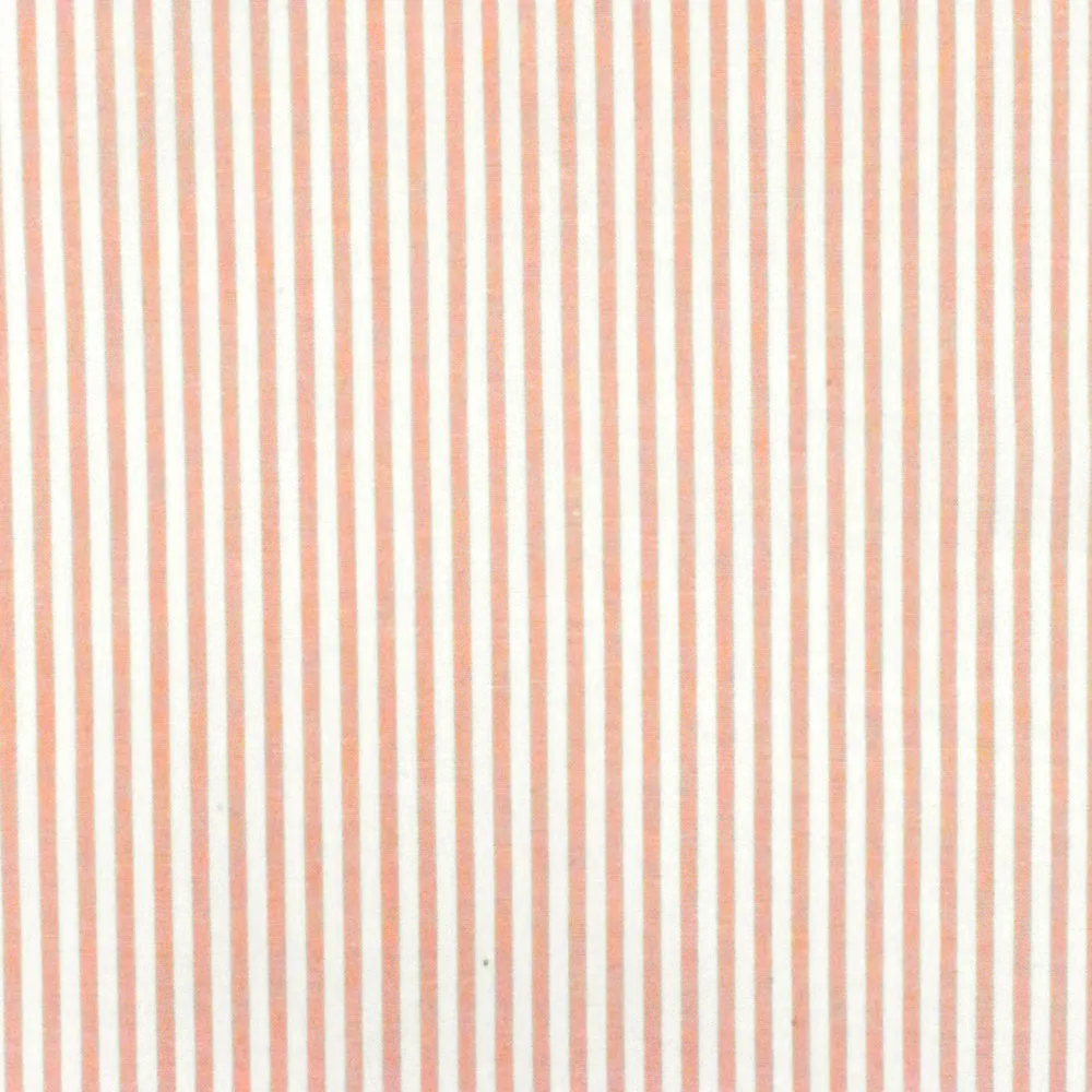 Rose-Beige-White Stripe Stretch Cotton Broadcloth Woven Fabric