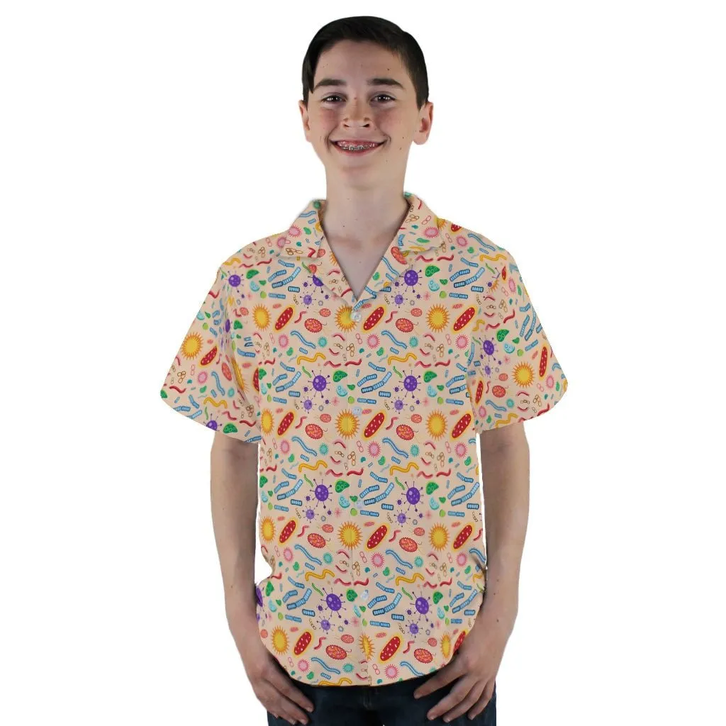 Science Detailed Microbes Pink Orange Youth Hawaiian Shirt