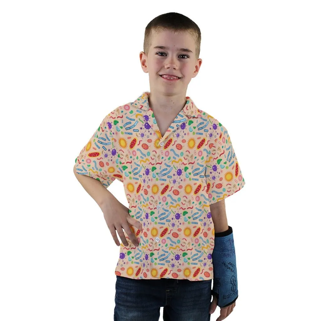 Science Detailed Microbes Pink Orange Youth Hawaiian Shirt