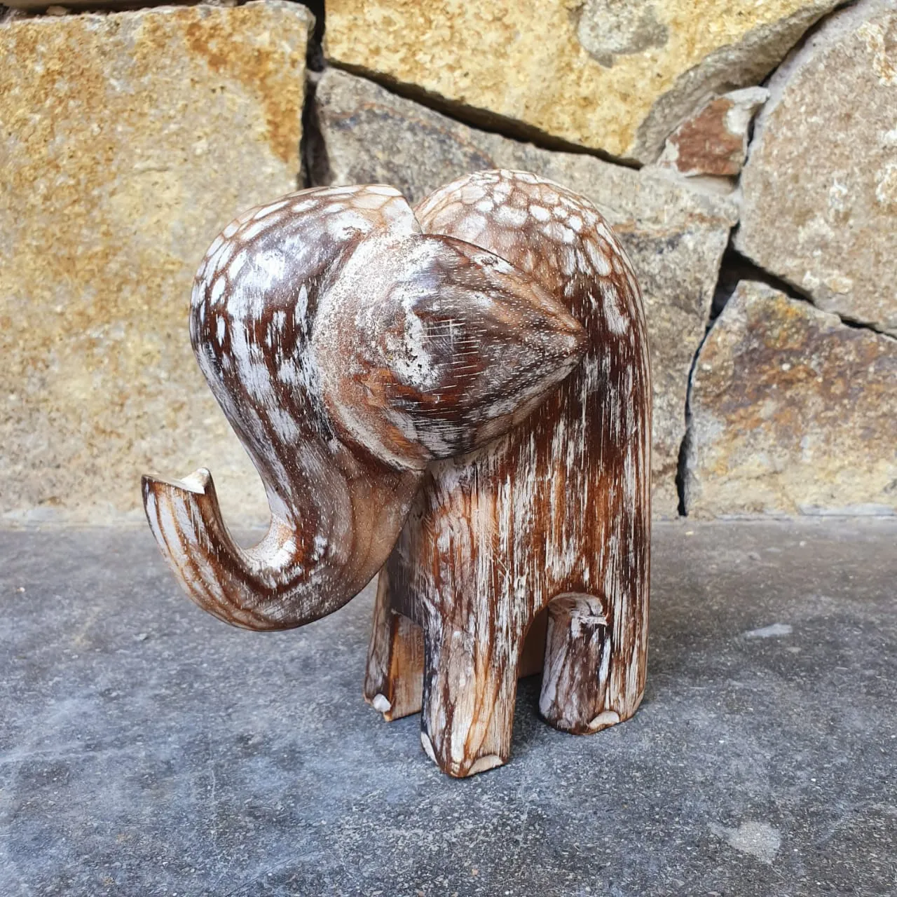 Small Carved Wooden Baby Elephants