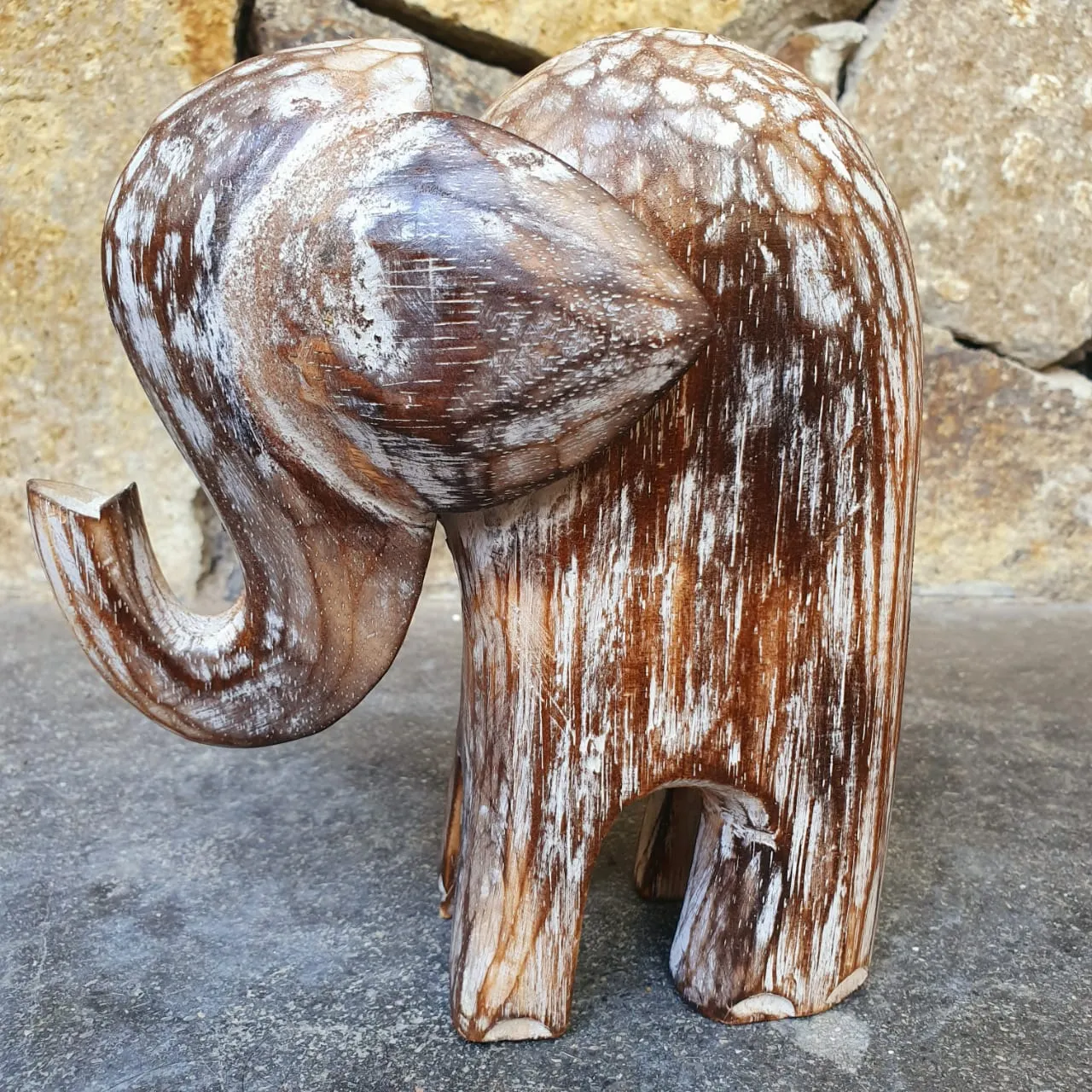 Small Carved Wooden Baby Elephants