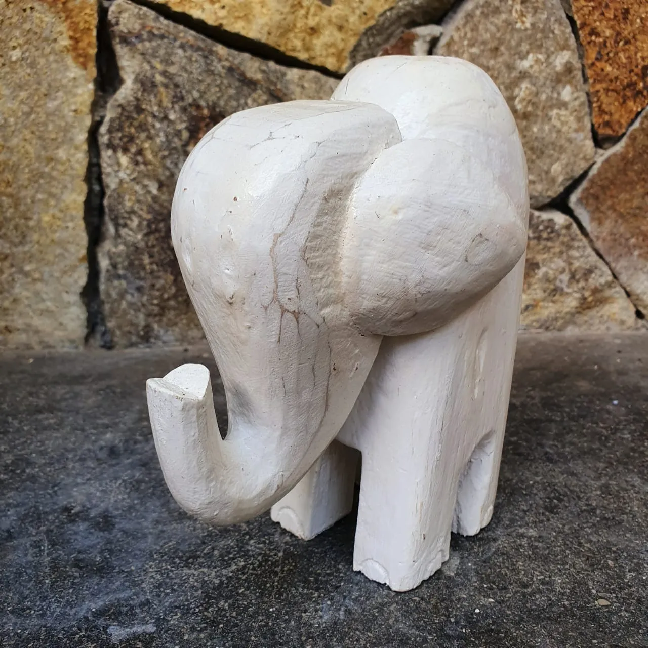 Small Carved Wooden Baby Elephants