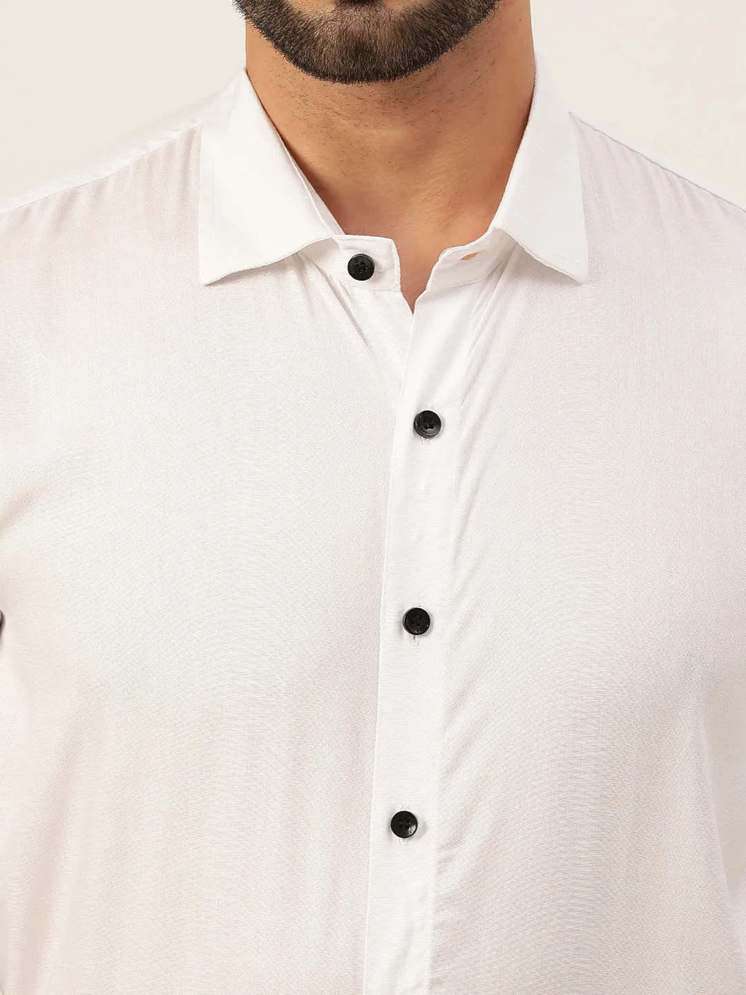 Solid Rayon Slim Fit Shirt