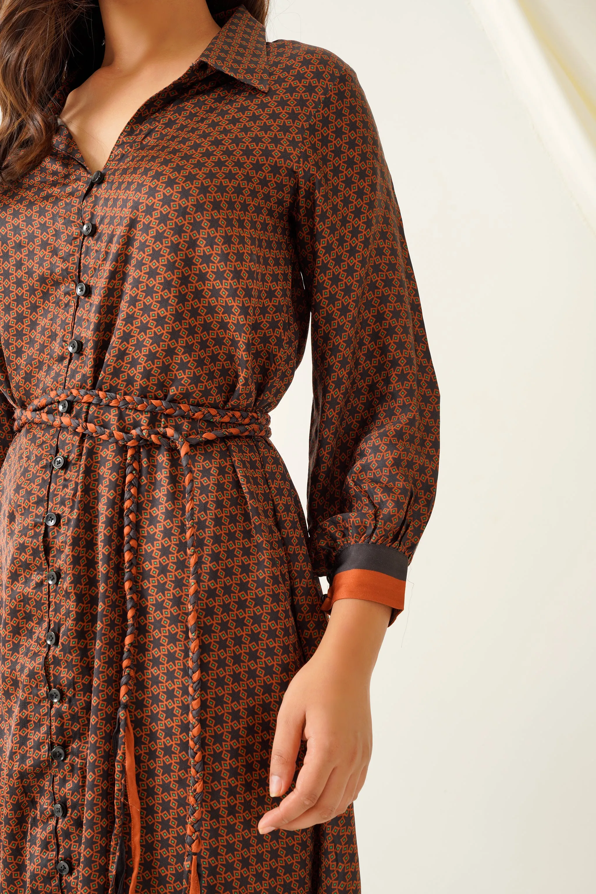 Starry Rust Printed Dress