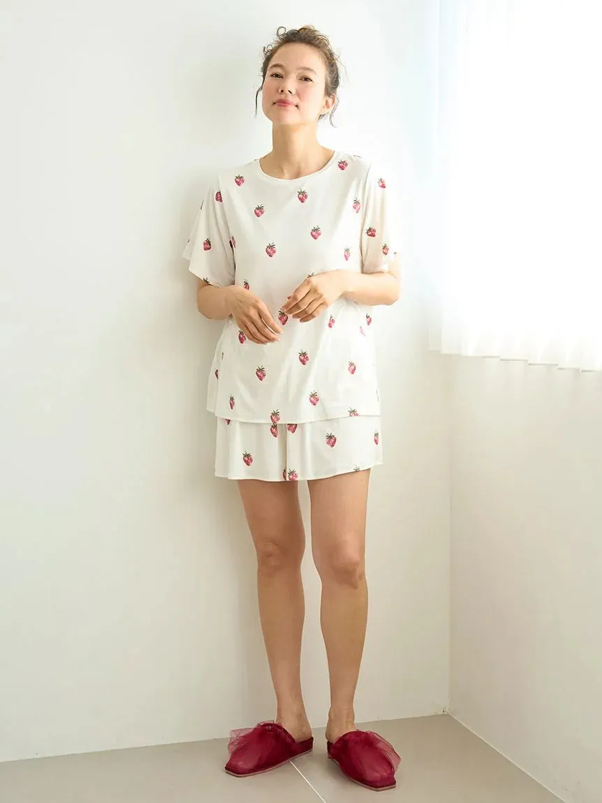 Strawberry Print Short Sleeve Shirts