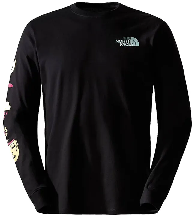 The North Face Mens Long Sleeve Brand Proud T Shirt Black Snow